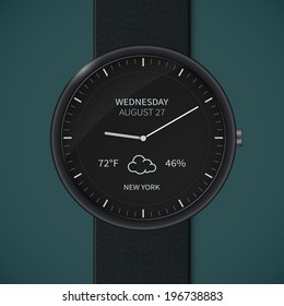 Smartwatch interface template. Vector illustration