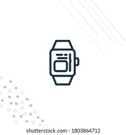 smartwatch isolated line icon for web and mobile