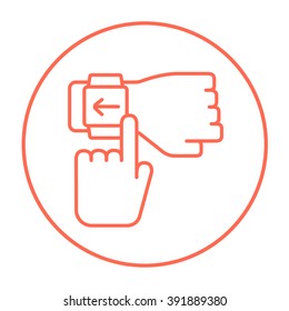 Icono de la línea Smartwatch.
