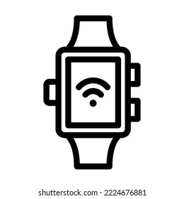 smartwatch line icon illustration vector graphic