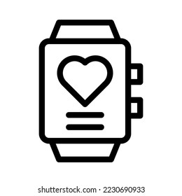 smartwatch line icon illustration vector graphic