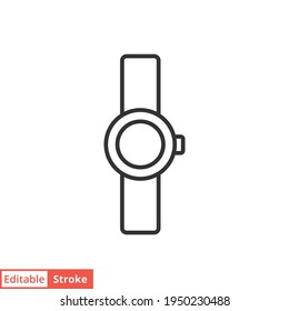 Smartwatch line icon. Simple outline style. Wearable, clock, electronic, digital smart watch technology concept. Vector illustration isolated on white background. Editable stroke EPS 10.