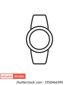 Smartwatch line icon. Simple outline style. Wearable, clock, electronic, digital smart watch technology concept. Vector illustration isolated on white background. Editable stroke EPS 10.