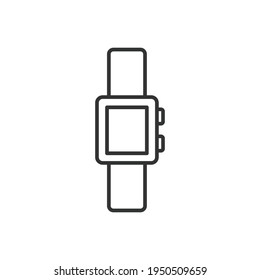 Icono de la línea Smartwatch. Estilo de contorno simple. Tecnología de reloj, reloj, electrónica, reloj digital inteligente. Ilustración vectorial aislada en fondo blanco. EPS 10.
