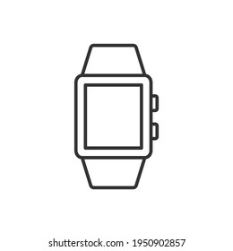 Smartwatch line icon. Simple outline style. Wearable, clock, electronic, digital smart watch technology concept. Vector illustration isolated on white background. EPS 10.