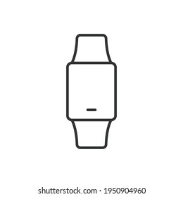 Icono de la línea Smartwatch. Estilo de contorno simple. Tecnología de reloj, reloj, electrónica, reloj digital inteligente. Ilustración vectorial aislada en fondo blanco. EPS 10.