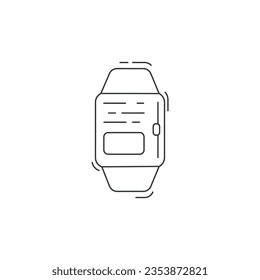 smartwatch line icon. smart watch thin line icon.