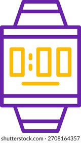 Línea de reloj inteligente Diseño de icono de Vector de dos colores