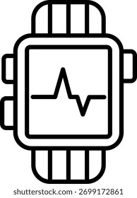 Diseño de icono de Vector de línea de reloj inteligente