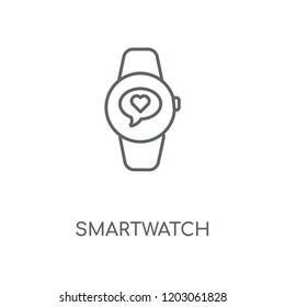 Smartwatch linear icon. Smartwatch concept stroke symbol design. Thin graphic elements vector illustration, outline pattern on a white background, eps 10.