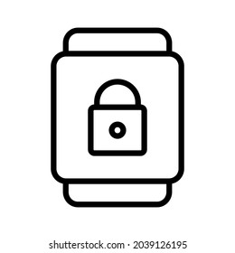 Smarte Uhrensperren Symbol, Vektordesign, bearbeitbares Strichzeilensymbol