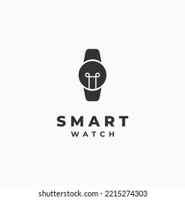 smartwatch logo design. watch combine with bulb logo design modern concept