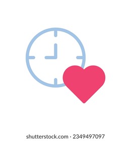 Smartwatch love icon duotone blue pink style valentine illustration vector element and symbol perfect.