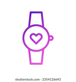 Smartwatch love icon gradient purple pink style valentine illustration vector element and symbol perfect.