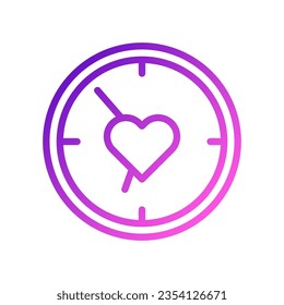 Smartwatch love icon gradient purple pink style valentine illustration vector element and symbol perfect.