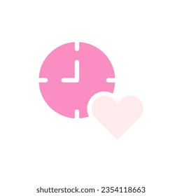 Smartwatch love icon solid pink white style valentine illustration vector element and symbol perfect.