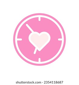 Icono de amor de Smartwatch sólido estilo blanco valentina ilustración elemento vector y símbolo perfecto.