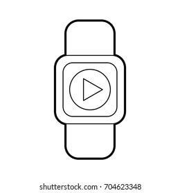 smartwatch with media player isolated icon