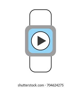 smartwatch with media player isolated icon