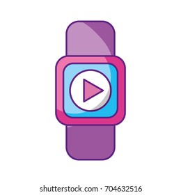 smartwatch with media player isolated icon