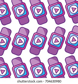 smartwatch with media player pattern background