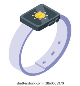 Smartwatch mobile payment icon. Isometric of smartwatch mobile payment vector icon for web design isolated on white background