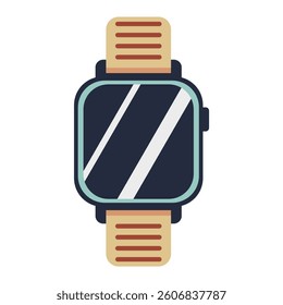 smartwatch modern electronic gadget technology mockup flat color vector illustration template design