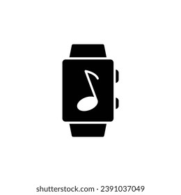 smartwatch music icon vector music note sign 