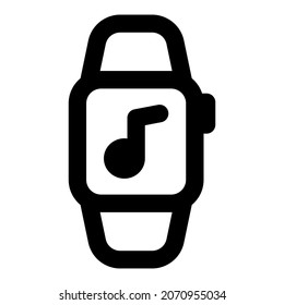 Smartwatch with music playback controls on the screen