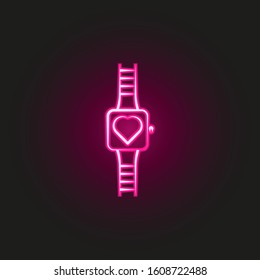 Smartwatch neon style icon. Simple thin line, outline vector of fitness icons for ui and ux, website or mobile application