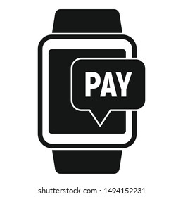 Smartwatch nfc payment icon. Simple illustration of smartwatch nfc payment vector icon for web design isolated on white background