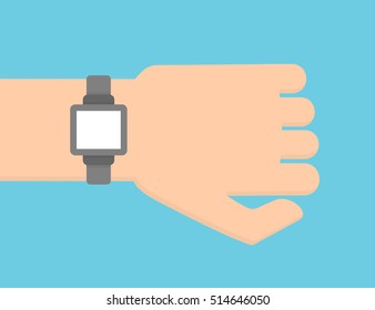 Smartwatch on arm with blank display