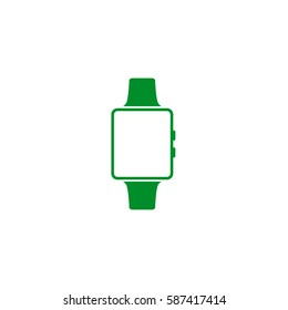 smart-watch on white background. Green icon