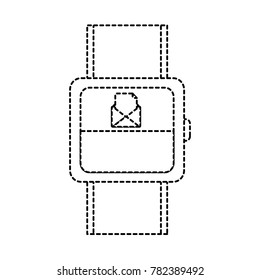 smartwatch with open message envelope on screen icon image 