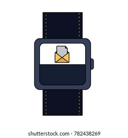 smartwatch with open message envelope on screen icon image 