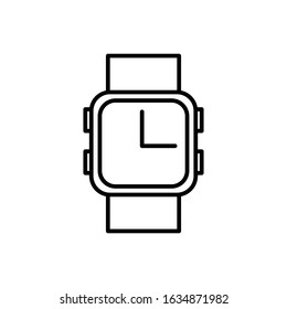 Smartwatch with outline icon vector