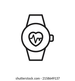 Smartwatch Outline Icon Vector Illustration