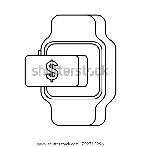 Smartwatch Payment Money Online Button Stock Vector Royalty - 