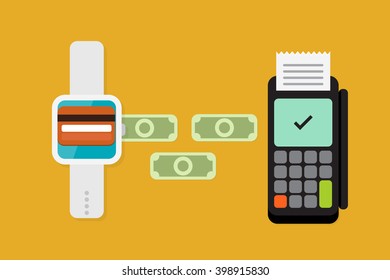 Smartwatch payment vector illustration