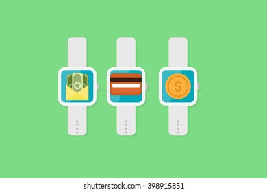 Smartwatch payment vector illustration