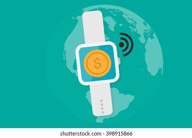 Smartwatch payment vector illustration