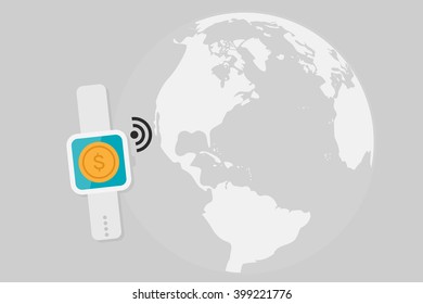 Smartwatch payment vector illustration