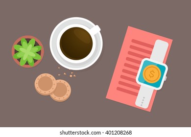 Smartwatch payment vector illustration