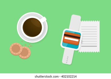Smartwatch payment vector illustration