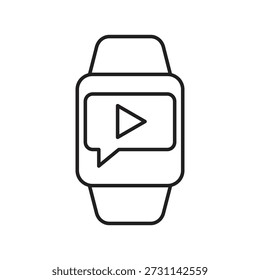 Smartwatch with play button media player symbol