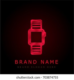 Smartwatch red chromium metallic logo