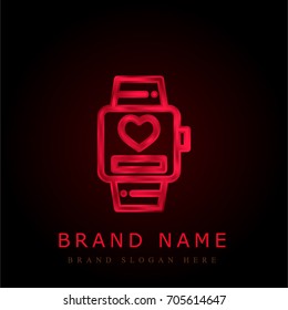Smartwatch red chromium metallic logo