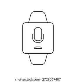Smartwatch screen showing microphone icon for voice