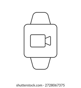 Smartwatch screen showing a video camera icon