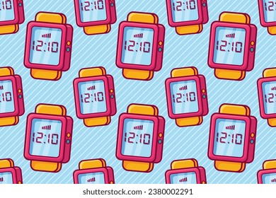 smartwatch seamless pattern vector illustration 